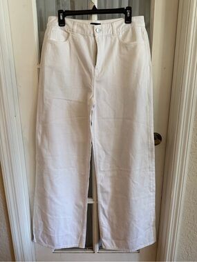EUC SZ 30 Theory Wide Leg High Waisted White Jeans